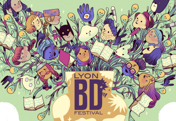 Affiche du Lyon BD Festival dessinée par Núria Tamarit