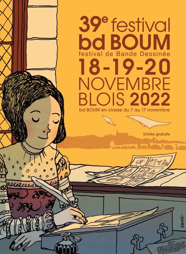 Affiche de la 39e éditions du festival bd BOUM