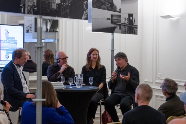 Joost Swarte, Patrick Gaumer lors de la soirée ZOO - Ambassade du Royaume des Pays-Bas à l'Atelier Néerlandais