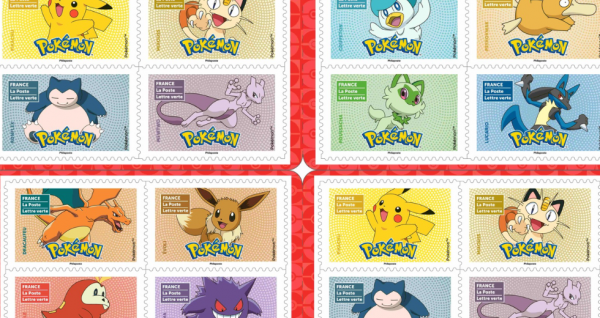 Les timbres du carnet Pokémon de La Poste, Visuel non contractuel