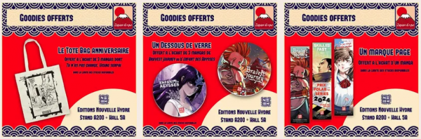 Goodies offerts par Nouvelle Hydre Japan Expo 2024