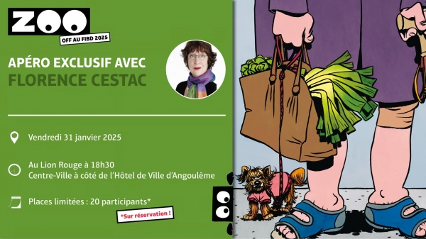 Florence Cestac sera au ZOO OFF pour l'apéro à 18h30 le vendredi 31 janvier 