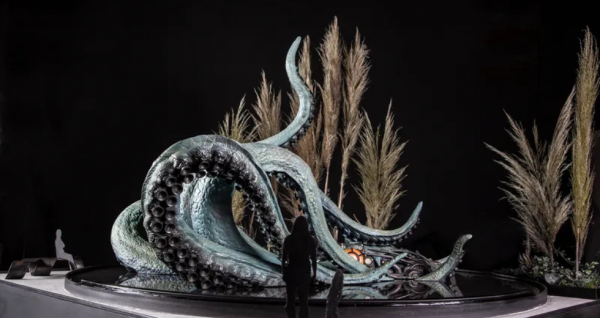 120 après la mort de Jules Verne : l’inauguration du Nauti-Poulpe à Amiens Le Nauti-poulpe tel qu'il apparaitra aux passants devant la Halle Freyssinet à Amiens : la sculpture géante sera posée sur un lit d'eau • © Amiens Métropole - Laurent Rousselin