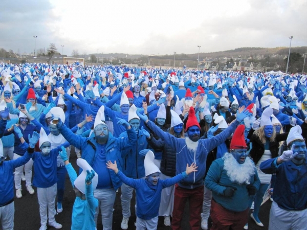 Landerneau rêve toujours en bleu : une nouvelle tentative de record mondial de Schtroumpfs prévue le Premiere tentative de record du monde de schtroumpfs en 2020