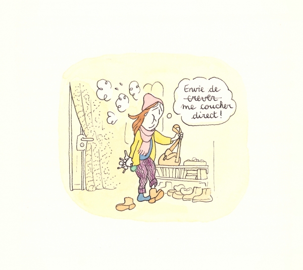 Aude PICAULT - Moi Je, Quarantaine - 2025 - Encre de Chine et aquarelle sur papier 8,5 x 9,5 cm - Signé et daté au do