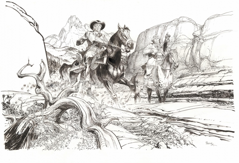 François Boucq expose l'album Hécatombe de sa série Bouncer : western crépusculaire à Paris