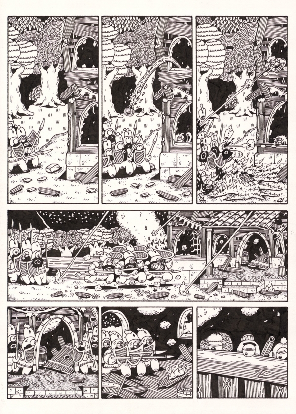 Stanislas Moussé 2023 Pleine lune Planche 48 Encre de Chine sur papier 19 x 14 cm Éditeur Le Tripode