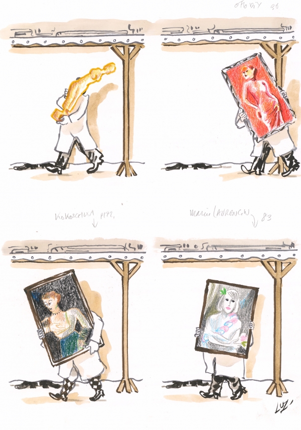 LUZ 2024 Deux filles nues - La vente aux enchères de Lucerne Page 138 Encres de Chine, lavis et crayons de couleur sur papier 38 x 29 cm