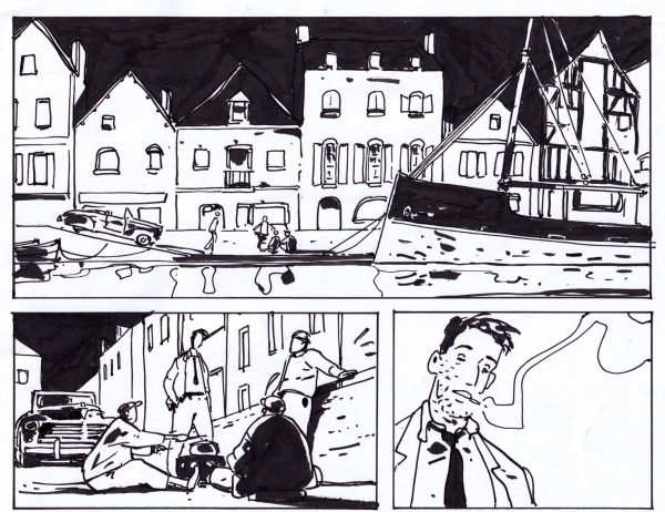 planche extraite de l'album Saint-Germain, puis rouler vers l'ouest! de Bruno le Floc'h