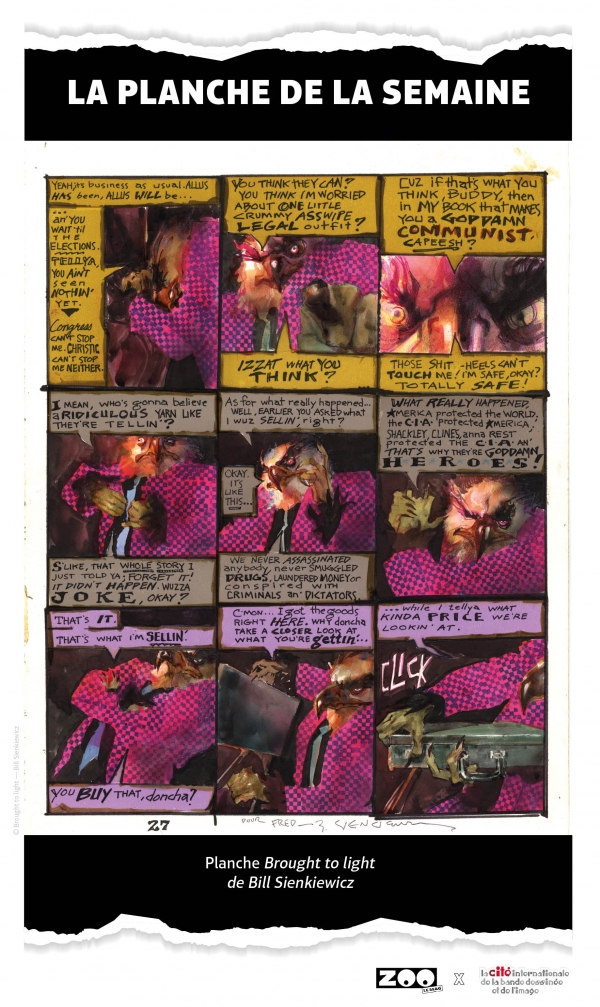 Bill Sienkiewicz | Alan Moore | Frank Miller | Alberto Breccia | Howard Chaykin : La planche de la semaine : Brought to light de Bill Sienkiewicz