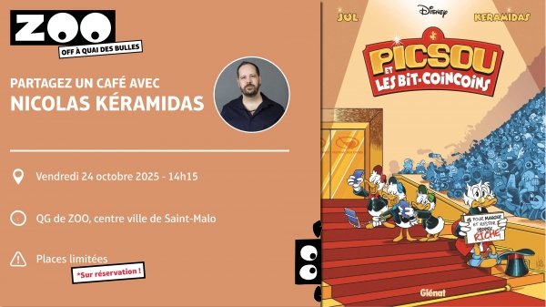 ZOO OFF Quai des Bulles 2025 : Café avec Nicolas K ZOO OFF Quai des Bulles 2025 : Café avec Nicolas Kéramidas