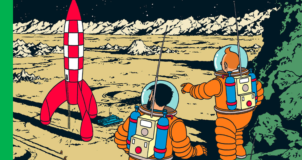 Tintin et Apollo réunis dans un album exceptionnel mis aux enchères