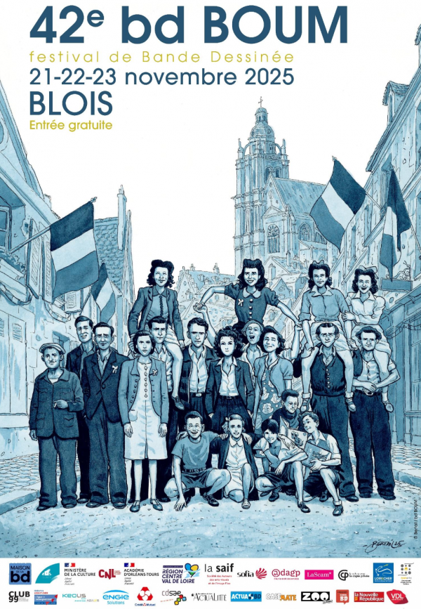 bd boum 2025 L'affiche officielle de la 42e édition du Festival bd BOUM qui se tiendra du 21 au 23 novembre 2025 à Blois - Entrée gratuite