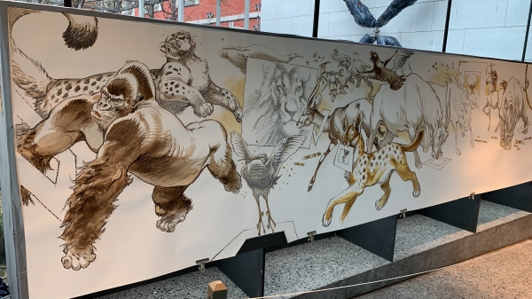 Une fresque animalière de Frank Pé