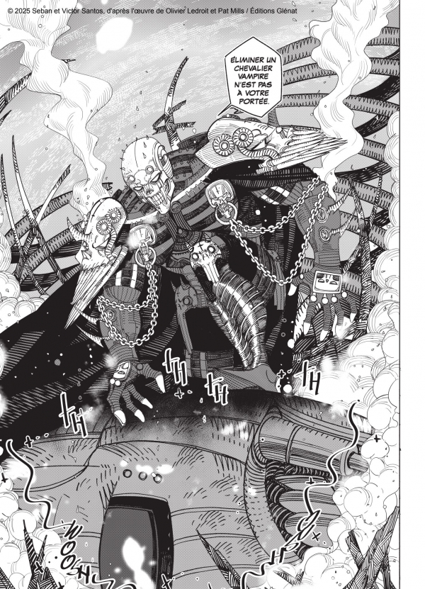 Extrait de Requiem, Chevalier Vampire, l'adaptation de l'oeuvre de Pat Mills et Olivier Ledroit, par Victor Santos et Seban