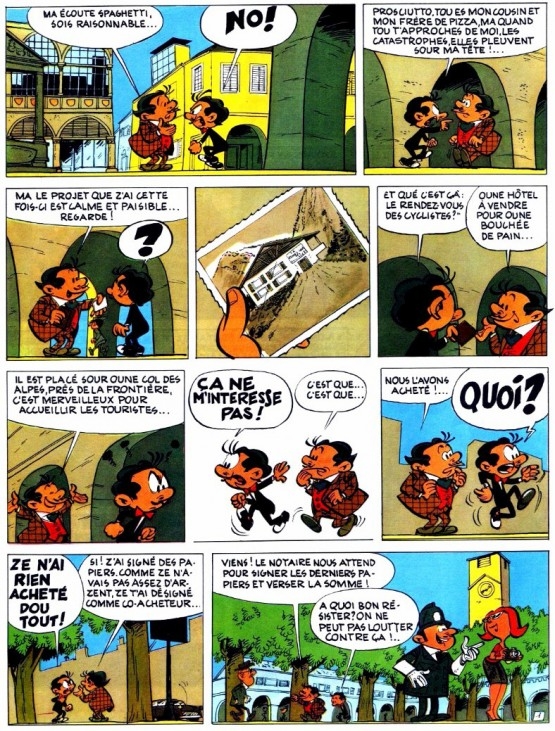 « Spaghetti - Le Rendez-vous des cyclistes », scénario de René Goscinny dans Tintin (1961).