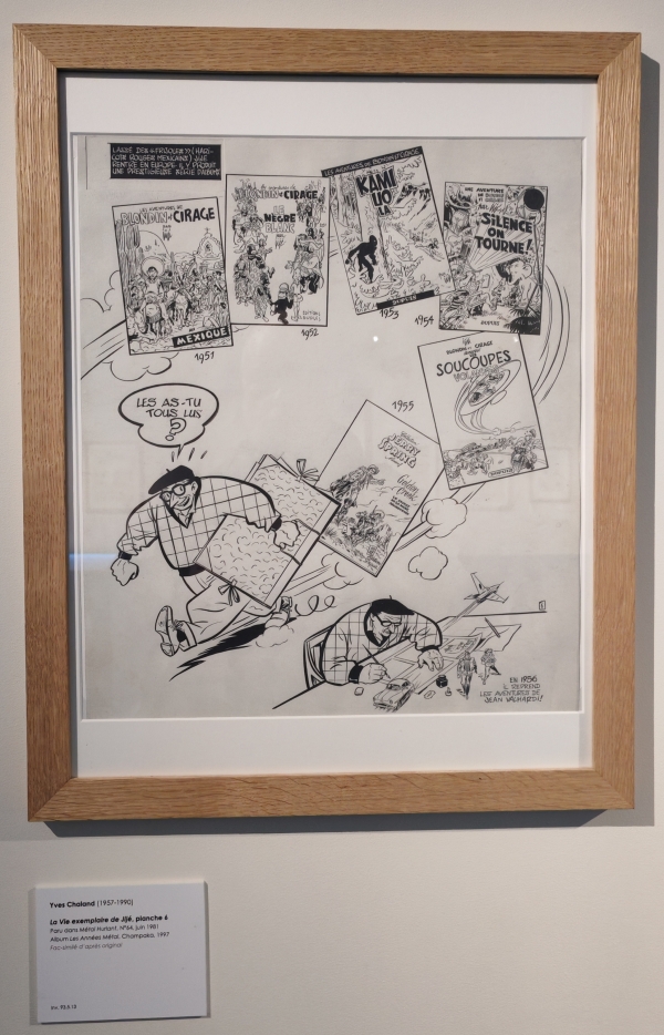 Une des planches exposées dans les trésors du musée : Yves Chaland évoquant Jijé
