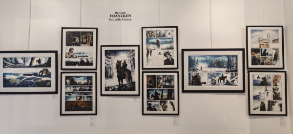 Vrancken Nouvelle France par Bernard Vrancken sur scénario de Desberg, une expo d'originaux en couleur directe