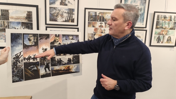 Vrancken Vrancken montre la diagonale créée par la composition de sa planche
