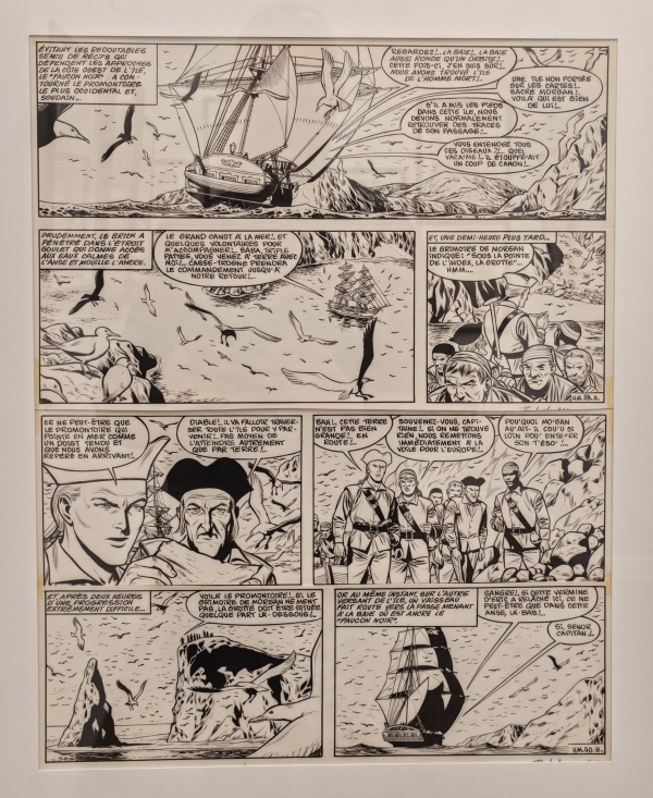 Hubinon Une planche de Barbe-Rouge de toute beauté et très travaillée, comme le faisait toujours Hubinon