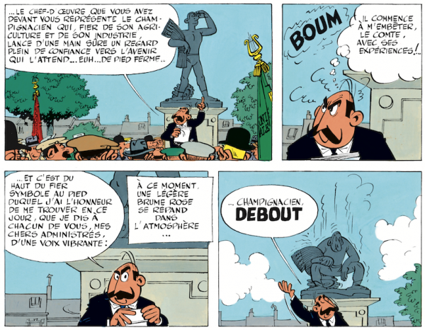 Inauguration d'une nouvelle statue dans Le dictateur et le champignon