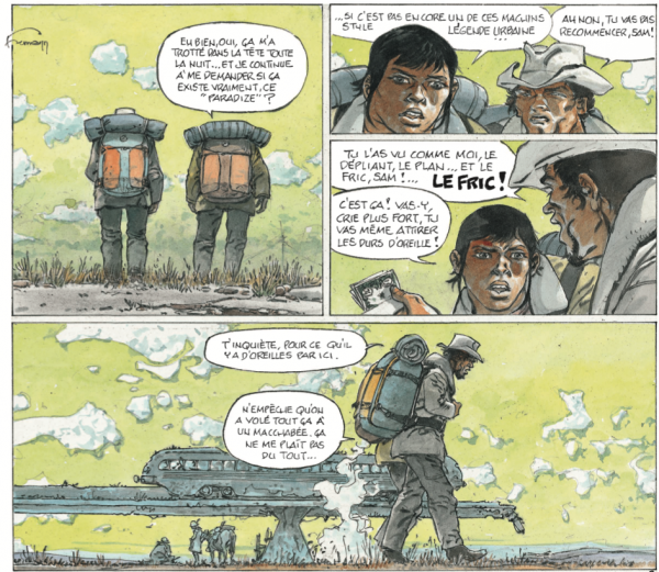 Extrait de Le Passeur, par Hermann au dessin et Yves H., son fils, au sc&eacute;nario