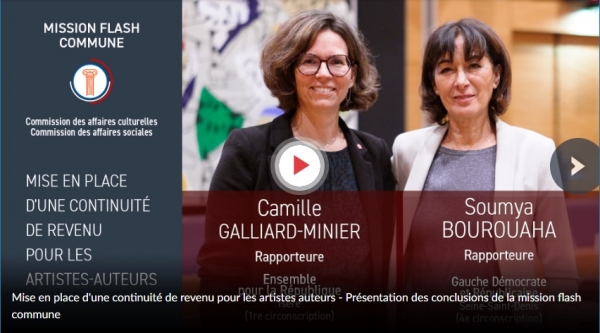 Mission flash commune sur la mise en place d’une c Mission flash commune sur la mise en place d’une continuité de revenu pour les artistes-auteurs