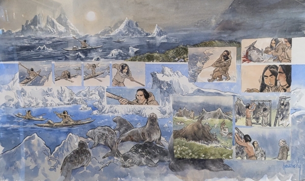 Extrait de De pierre et d'os, double-planche exposée à la galerie Achetez de l'Art