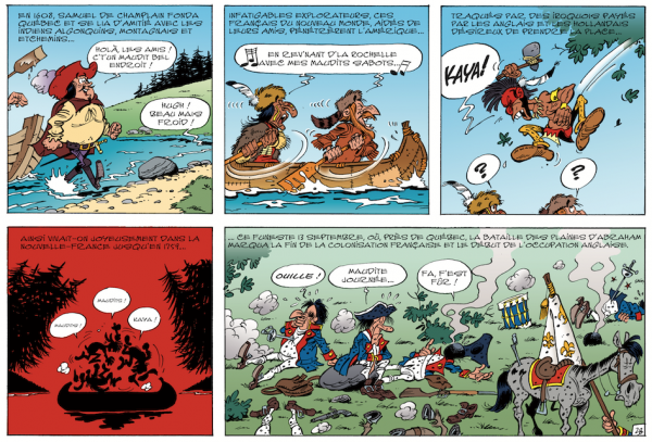 Extrait des Aventures de Lucky Luke d'après Morris, T.1 - La Belle Province, par Achdé et Laurent Gerra