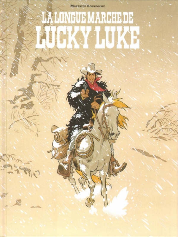 Après L’Homme qui tua Lucky Luke et Wanted Lucky Luke, Matthieu Bonhomme propose une nouvelle interprétation du personnage créé par Morris : LA LONGUE MARCHE DE LUCKY LUKE