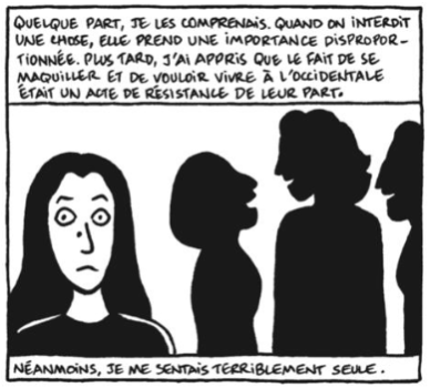 Marji ressent les premiers décalages avec ses comparses, après un si long exil : ses préoccupations ne sont pas les mêmes.