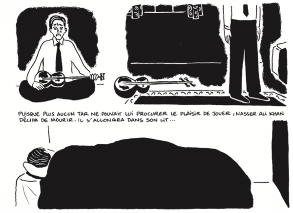 Le Tar brisé cristallise ce que le régime a enlevé à Nasser Ali Khan, qui lui retire toute joie de vivre. 