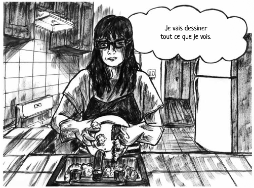 Travailler sur son roman graphique est un exutoire pour Shaghayegh mais aussi le moyen de maîtriser les visions qui, jusque-là, la contrôlaient