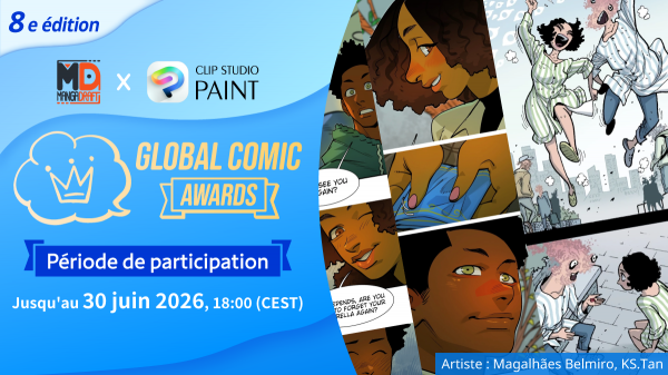 Affiche de la huitième édition des Global Comic Awards lancée en partenariat avec Mangadraft