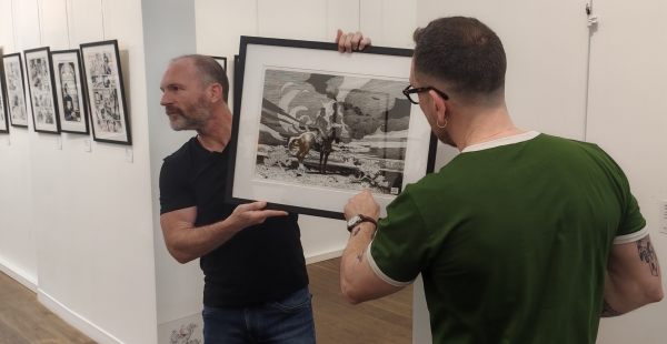 Ralph Meyer Undertaker Un dessin de Ralph Meyer travaillé au trait, à la Gustave Doré
