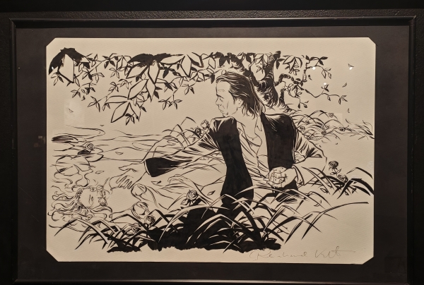 Reinhard Kleist Nick Cave Original de Reinhard Kleist pour sa BD sur Nick Cave, à la Médiathèque Voyelles (Charleville-Mézières)