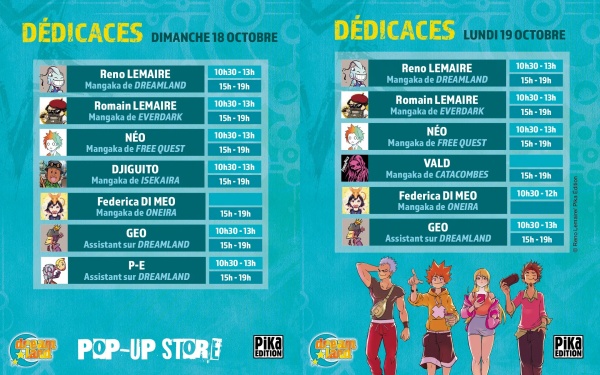 Calendrier des dédicaces Calendrier des dédicaces