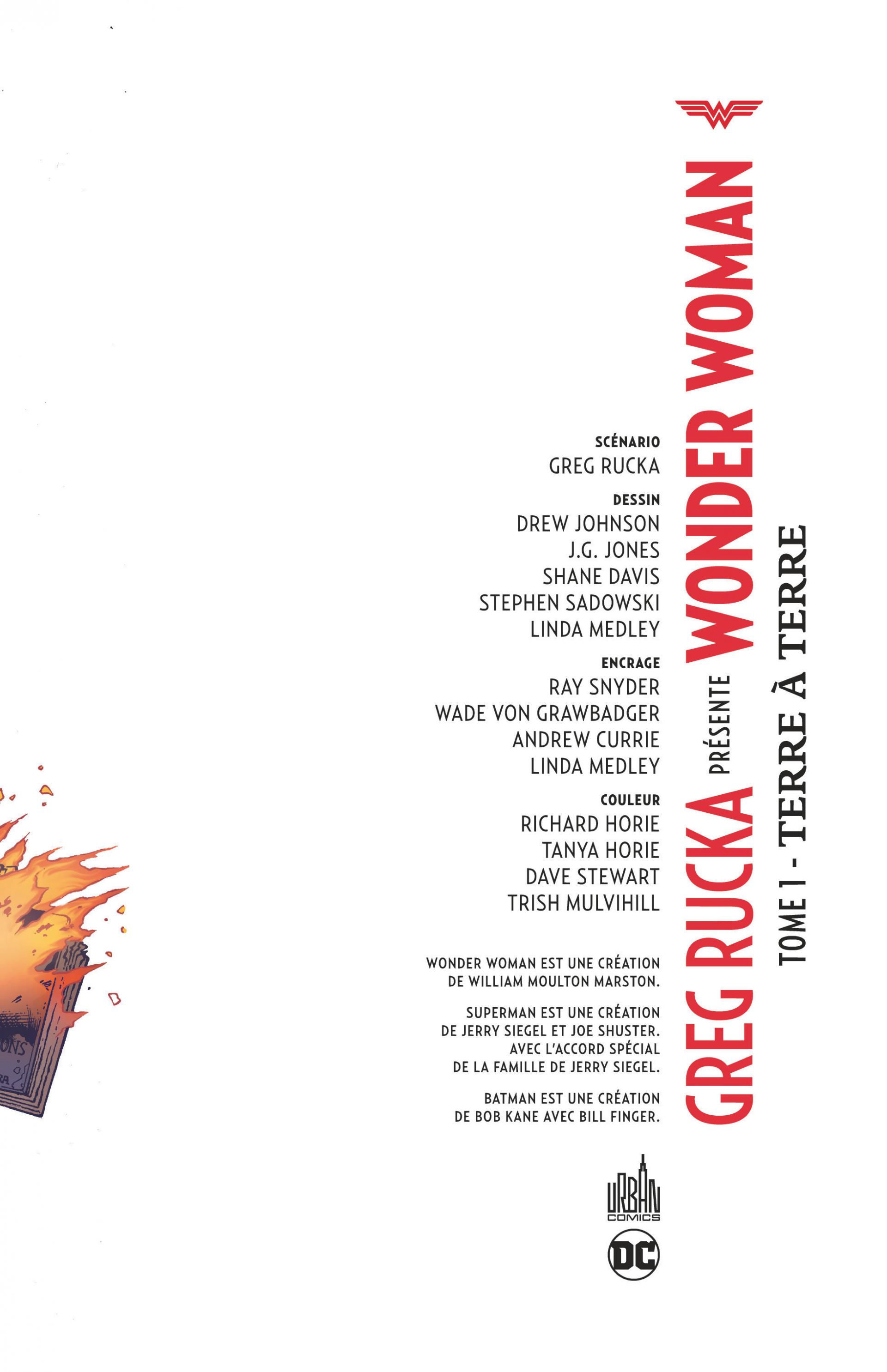 Greg Rucka Presente Wonder Woman Tome 1