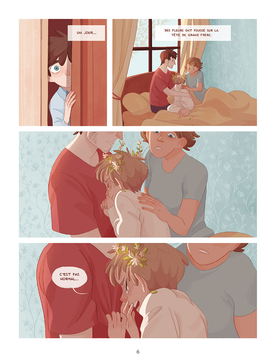 Extrait n°2 de la bd Les Fleurs de grand frère par Gaëlle Geniller