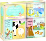 Mon coffret naissance  - 3 livres d'éveil pour bébé : Livre en tissu, Qui se cache à la ferme ? ; Livre-pousette, A la mer ! Les couleurs ; Livre de bain, Les amis de la forêt