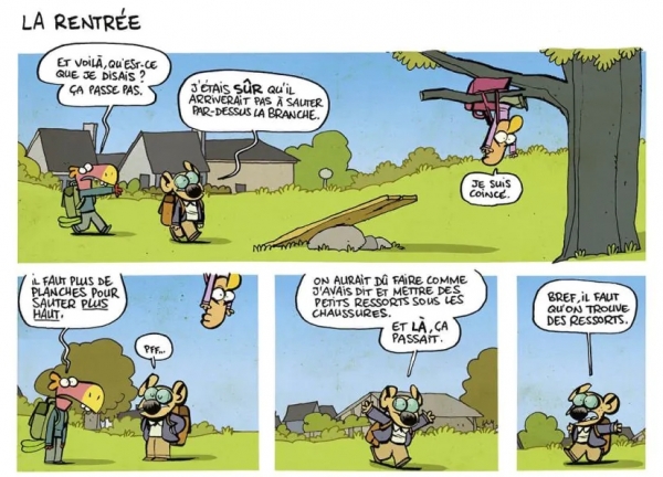 Les Cavaliers de l'apocadispe T.5 : Au grand air L'école, les grands, tout ça, c'est que des problèmes pour les Cavaliers de l'apocadispe. Mais nous, qu'est-ce qu'on rigole !
