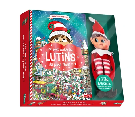 Coffret Où sont cachés les lutins du père Noël ? avec lutin farceur