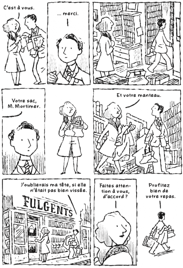 L'autre tournée Planche extraite de L'autre tournée par Andi Watson, BD sélectionnée au Festival d'Angoulême ainsi qu'aux prestigieux Eisner Awards