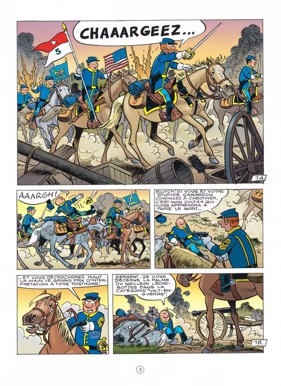 Les tuniques bleues T69 La cavalerie nordiste en pleine Guerre de Sécession, illustrée par Willy Lambil.