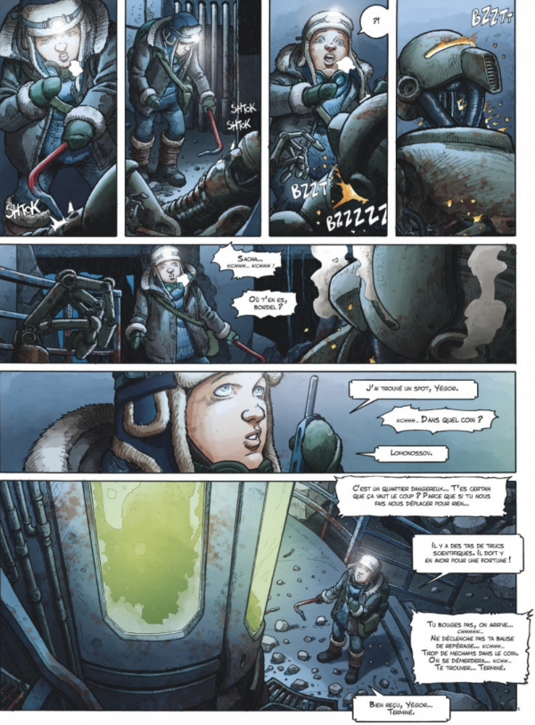 M.A.D. T2 Mechanical Mind Thomas Legrain L'atmosphère oppressante créée par Legrain sublime le thriller technologique de Jarry, immergeant le lecteur dans une Moscou en ruines, à l'univers post-apocalyptique