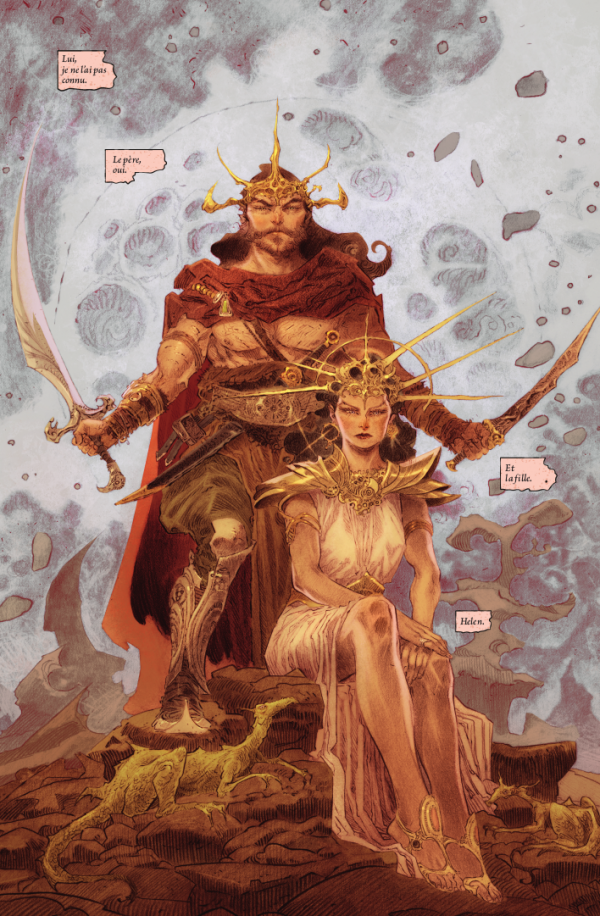 Planche extraite de Helen de Wyndhorn, dont le dessin au style épique permet la plongée dans l'univers fantasy de la BD.