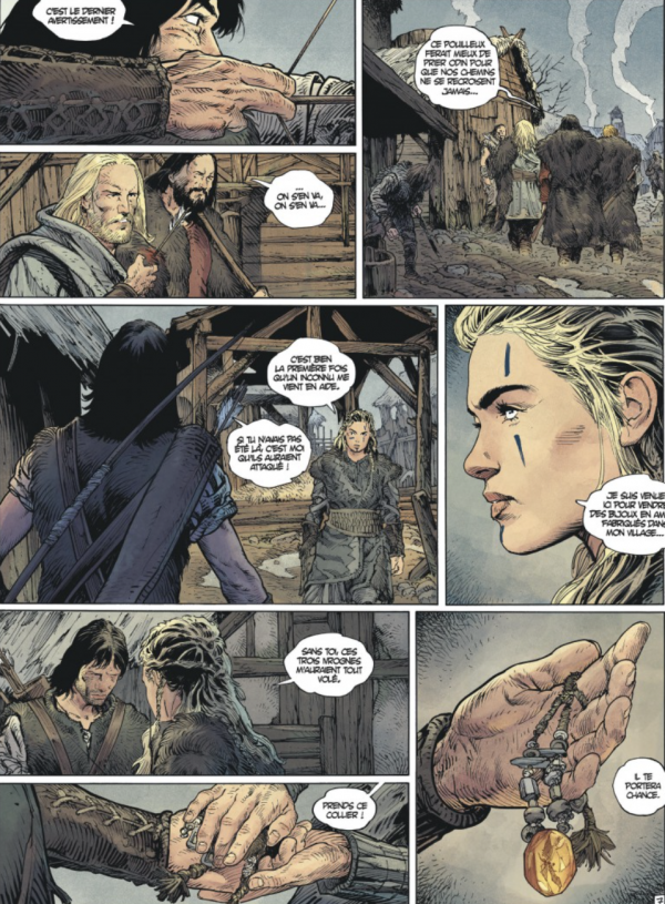 Extrait du T.6 de Thorgal Saga : La déesse d'ambre, avec Bec au dessin et Valérie Mangin au scénario.