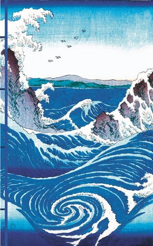 Carnet gaufré Utagawa Hiroshige - Province d'Awa, Les tourbillons de Naruto