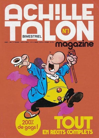 Couverture d’Achille Talon magazine Couverture d’Achille Talon magazine présentant la première apparition du personnage Léonard, créé par Bob de Groot et dessiné par Turk