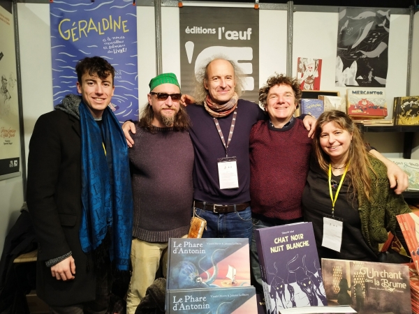 L'autre Tchèque Pavel en compagnie de l'équipe L'oeuf au festival d'Angoulême 2025